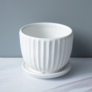 Cerámica Dehua porcelana suculenta planta <span class=keywords><strong>maceta</strong></span> pequeña flor estante Puro Blanco rayas lavabo - Product Image 6