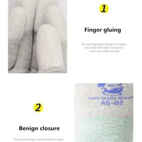 Gants antistatiques en fibre de carbone MECHANIC AS02 avec revêtement PU, antidérapants, résistants à l'usure, gants de protection pour la réparation de téléphones
