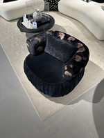 Fauteuil d'appoint créatif en tissu bouclé de l'usine de Foshan, fauteuil individuel rembourré pour salon et projets hôteliers