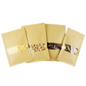 Sacs en papier laminé personnalisés avec logo, scellés sur trois côtés, avec fenêtre et fermeture éclair, sacs Mylar pour le stockage alimentaire, pack promotionnel - Product Image 3