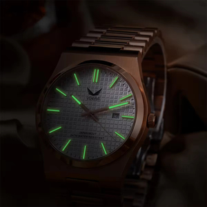 Montre à quartz pour homme de luxe, cadran simple, forme ronde, or rose, 5 ATM étanche, calendrier lumineux, Orologi Uomo - Product Image 2