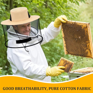 NUEVO Shengxiangmei Guantes de apicultura Sombreros Velo de esgrima Mosquitera Sombrero de red para el sol con máscara de malla de red oculta Garantía de 1 año - Product Image 4