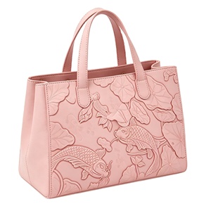 Embossed PVC Leather Fabric Floral <strong>Koi</strong> Pattern Synthetic Leather for Sofa Upholstery Bags Decorative Material - Product Image 3