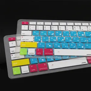 Protector de piel de silicona con cubierta antipolvo para teclado colorido con idioma personalizado - Product Image 1