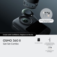 Caméra d'action DJI Osmo 360 II 360° 8K avec objectif interchangeable, batterie 2150 mAh, WiFi 6, IP68, 120 MP, panoramique, pour vlog de voyage, OEM
