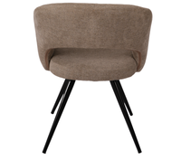 Chaise de salle à manger moderne en tissu avec dossier creux, assise large et pieds en métal pour la maison, le bureau et les loisirs