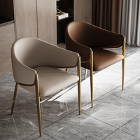 Meubles de salle à manger de style européen BST chaises de cuisine de luxe modernes pour café chaise de salle à manger en acier inoxydable avec pied en or