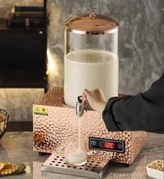 Distributeur de boissons chaudes haut de gamme en acier inoxydable, finition or rose martelé, pour buffet, service de boissons chaudes (thé, café, lait)