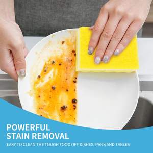 ฟองน้ำล้างจานในครัวเรือน แผ่นขัดทำความสะอาดแบบเป็นมิตรกับสิ่งแวดล้อม แปรงฟองน้ำสีสันสดใส หนา ทนทาน ผ้าเช็ดทำความสะอาดสำหรับล้างจาน ขายส่งจากโรงงาน - Product Image 2