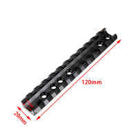 Rehausseur de lunette réglable en hauteur - Adaptateur de 11 mm à 20 mm, base légère en alliage d'aluminium de 125 mm avec fentes QD