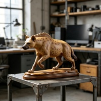 Sculpture de hyène BZY de taille personnalisable, ornement de bureau, grande statue en résine pour l'intérieur et l'extérieur, pour les zoos