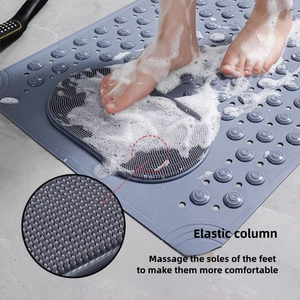Rectangular PVC <b>Bath</b> Mat with Nubs Non-Slip Absorbent <b>Light</b> Weight Dot Pattern Shower Bathroom Safety Rug Made - Product Image 3