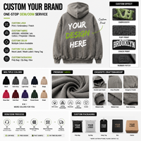 Sudadera con Capucha de Felpa de Algodón Extra Grande, Ecológica, con Logotipo Personalizado en Relieve 3D y Bordado, para Hombre, Estilo Urbano, Otoño