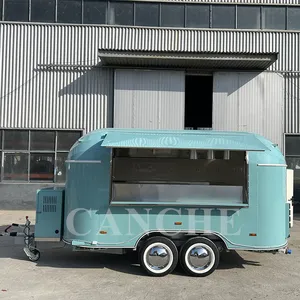 Camionnette alimentaire certifiée DOT/CE avec four, remorque mobile pour pizzas en plein air - Product Image 4