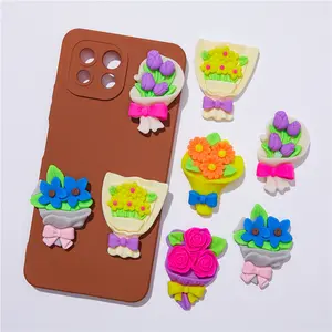 Large Hand Flower Cartoon Resin Accessories Resin Flower Earrings For Decoration