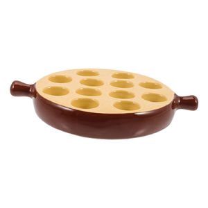 Assiette de fruits de mer en <span class=keywords><strong>porcelaine</strong></span> brune traditionnelle escargot plat d'escargot en céramique - Product Image 1