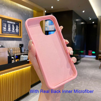 Pour Apple iPhone 16 Pro Max étui en silicone liquide PC dur de haute qualité avec support de béquille pour étui en microfibre Samsung S25