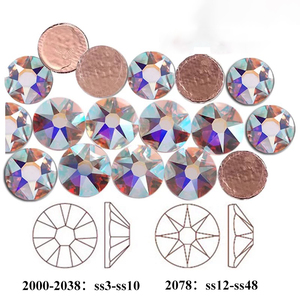 Strass in Vetro Hotfix di Alta Qualità Made in Austria per 2078, 14 Sfaccettature, Effetto Brillante per Abiti da Sposa e Scollature - Product Image 2