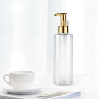 Bouteille de lotion en PET de 100 ml, 150 ml, 200 ml, 250 ml, 300 ml, 400 ml, 500 ml, bouteille en plastique vide, bouteille de shampooing avec tête de pompe dorée
