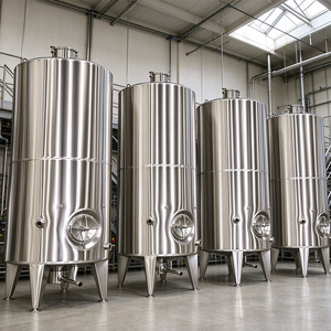 Tanque de Acero Inoxidable 316L de Grado Alimenticio, Pulido a Espejo, de 500-50000L, 800KG, Cilindro Vertical, para Línea de Elaboración de Cerveza - Product Image 1