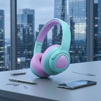 Headphone Nirkabel Brightblue T1 Kid Over-Ear dengan Peredam Kebisingan ENC 5.4, Tahan Air IPX5, Waktu Putar 20+ Jam, Kontrol Sentuh