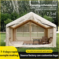 Tente de camping gonflable de luxe grande taille en tissu Oxford 7.5, imperméable quatre saisons, pour l'extérieur, avec tubes d'air épaissis