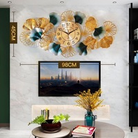 Jam dinding dekorasi bunga 98x45CM jam tangan gantung Quartz senyap kamar tidur rumah logam Dropshipping grosir pabrik Dropshipping DDP