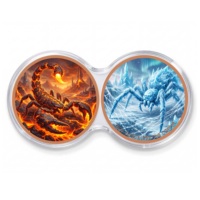 Pièce commémorative Radiant de 1 oz en cuivre fin .999, imprimée UV, motif Scorpion de feu fantastique et Araignée de glace, pour l'art en relief 3D et comme cadeau