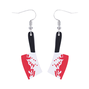 Nouveauté Boucles d'oreilles réversibles en acrylique au design original et original, motif taché de sang, boucles d'oreilles pendantes en forme de couteau de <span class=keywords><strong>cuisine</strong></span> personnalisées pour femmes, tendance - Product Image 4