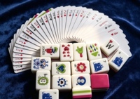 Superbe ensemble de mahjong américain à thème cœur, en acrylique de qualité supérieure, idéal pour toutes sortes de rassemblements