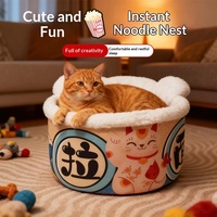 Accessoires pour animaux de compagnie : Nid pour chat et chien en peluche enveloppant, forme nouille instantanée, chaud pour l'hiver, pour un sentiment de sécurité, Dropshipping, Vente en gros