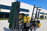 Moteur à essence homologué EPA de 27 CV, processeur de bois de chauffage, convoyeur à bande de 3 mètres, fendeuse de bûches mobile, production de bois commerciale