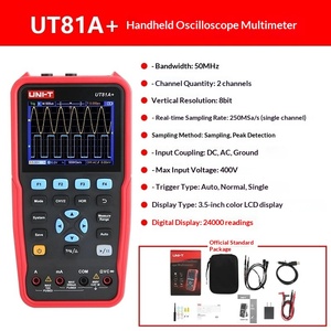 UNI-T UT81A+/B+/D+ ออสซิลโลสโคปแบบพกพา มัลติมิเตอร์ เครื่องกำเนิดสัญญาณ UTD1050DL อัตราการสุ่มตัวอย่าง 250 MS/s - Product Image 2