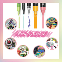 Marqueurs acryliques permanents imperméables personnalisés pour graffiti, peinture acrylique permanente, lot de 60 marqueurs de coloriage