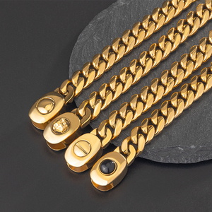Braccialetti moda di <span class=keywords><strong>san</strong></span> <span class=keywords><strong>valentino</strong></span> 2025 bracciale in acciaio inossidabile placcato oro <span class=keywords><strong>per</strong></span> <span class=keywords><strong>uomo</strong></span> Hip-hop bracciale con zircone a catena cubana - Product Image 5
