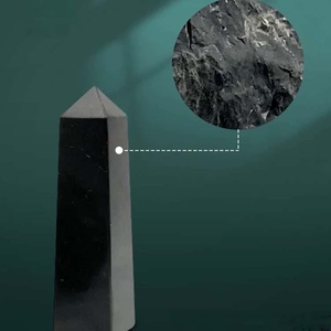 Obelisco Cuadrado <span class=keywords><strong>de</strong></span> Cuatro Lados Tallado a Mano, Shungita Natural, Único, Sólido, Duradero, Mineral Místico Espiritual, Decoración para Escritorio - Product Image 3