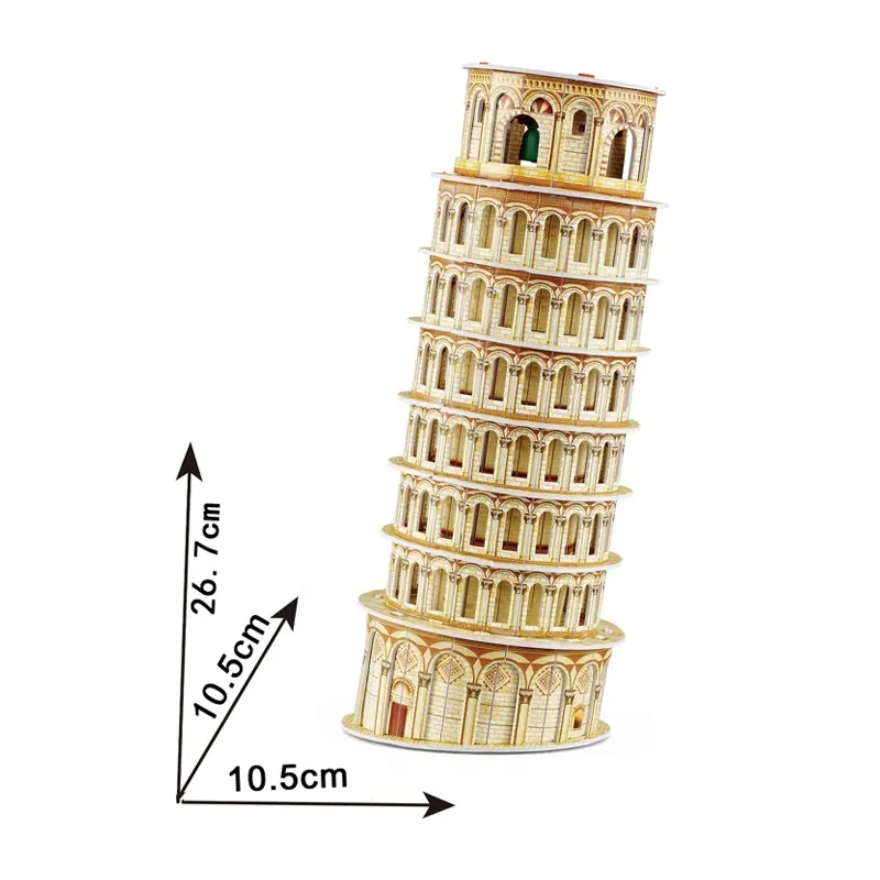 Pädagogisches spielzeug montage diy 3d puzzle Die Schiefen Turm von Pisa berühmte modell baustein für kinder spielzeug