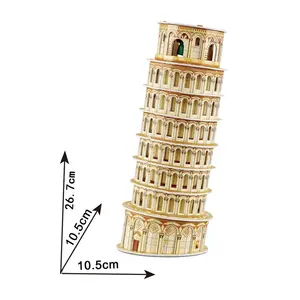 Educatief Speelgoed Montage Diy 3d Puzzel De Scheve Toren Van Pisa Beroemde Model Bouwsteen Voor Kinderen Speelgoed