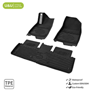Tapis de sol imperméables 3D Scan toutes saisons avec plaque logo aluminium personnalisée en TPE pour <span class=keywords><strong>Tesla</strong></span> <span class=keywords><strong>Model</strong></span> <span class=keywords><strong>3</strong></span> - Product Image 1