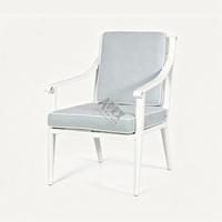 Ensemble de conversation moderne pour l'extérieur, 2 places, structure en aluminium blanc, meubles de jardin, table et chaises pour balcon