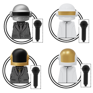 KF1157วงดนตรีร็อคนักดนตรีดีเจอิฐ Daft Punk ศิลปินดนตรีประกอบบล็อกตัวต่อขนาดเล็กของเล่นโมเดลเด็ก - Product Image 2