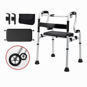 Marcheur et déambulateur en aluminium pliable pour adultes Aide à la marche avec roues avant pour la rééducation pour une utilisation extérieure et intérieure - Product Image 6