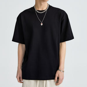 <span class=keywords><strong>T</strong></span>-shirt da uomo pesante 2026 a manica corta, tinta unita, vestibilità ampia, in tessuto pettinato di alta qualità - Product Image 4