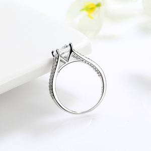 ZHILIAN cincin perak murni 925 wanita, desain kustom zirkon pernikahan pertunangan berlian untuk wanita - Product Image 4