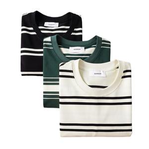 2024 fabricant de sérigraphie personnalisé rayé blanc 100% coton unisexe surdimensionné Streetwear poids lourd Hip Hop pour hommes <span class=keywords><strong>t</strong></span>-shirt - Product Image 1