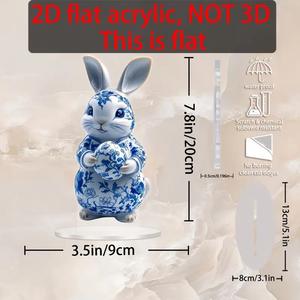 Decorações Festivas de Páscoa para Casa, Ornamento Decorativo de Acrílico com Fita, Coelho da Páscoa e Ovo, Decoração Acrílica 2D - Product Image 5
