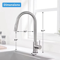 Robinet de cuisine intelligent à capteur tactile, luxe, SUS304, à poignée unique, extractible, économie d'eau, mélangeur chaud et froid à 2 voies