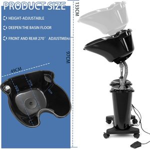 Bac à shampoing professionnel en plastique avec 2 seaux et robinet de douche pour salon de coiffure, salle de bain et usage domestique - Product Image 5