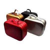 Boîte de rangement portable en fer blanc avec fermoir, carrée, pour cosmétiques, impression offset, vente en gros