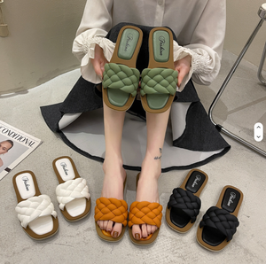 Sandalias Casuales de Cuero Genuino para Mujer, Modelo 2025, Sandalias Planas, Pantuflas de Verano, Cómodas para Exteriores y Playa, con Entresuela de TPU - Product Image 1